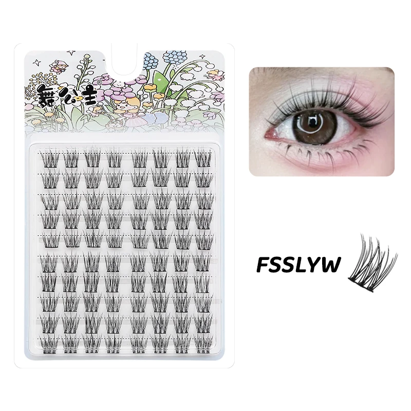 DINGSEN 10 Reihen Natürliche DIY Wimpernbüschel Einzelne Wimpern Anime Falsche Wimpernbüschel Handgefertigte Wimpernverlängerungs-Sets – Detail 14