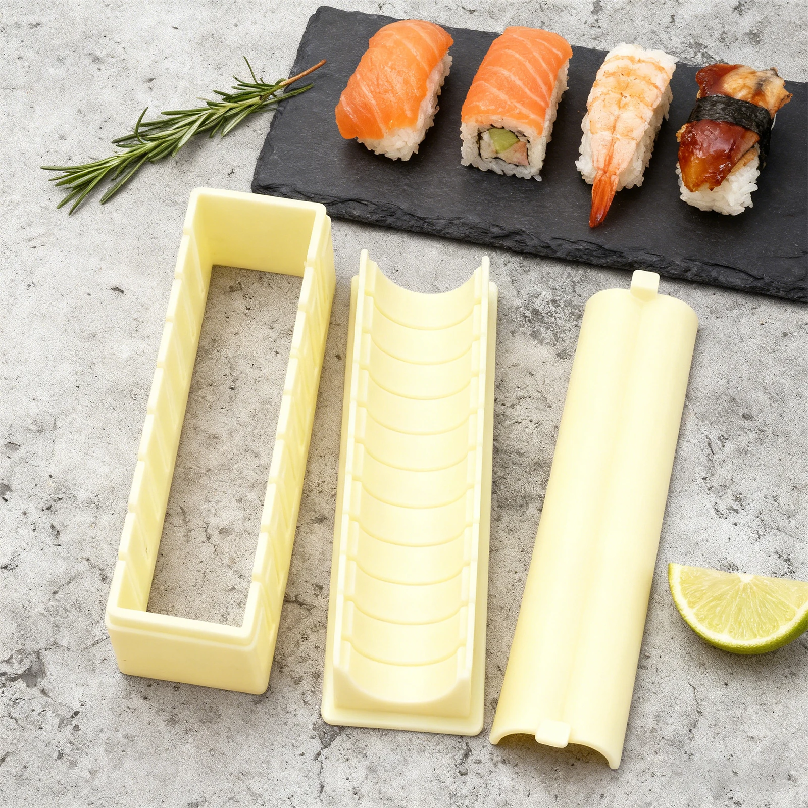 Molde para Sushi Reutilizable de Plástico, Herramientas para Hacer Kimbap, Kit de Moldes Multiusos para Sushi, Moldes para Rollos de Pastel, Sets para Sushi de Algas Marinas