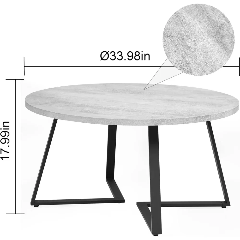 Table Basse Circulaire de Service pour Salon, Meuble de Salle à Manger, Rangement Latéral Caché, Table Centrale