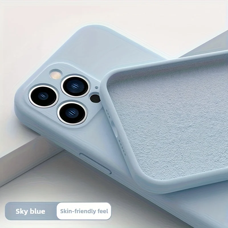 Luxuriöse Eingebaute Flanell Einfarbige Stoßfeste Handyhülle für iPhone 17, 16, 15, 14, 13 Pro Max Weiche TPU Rückseite – Detail 3