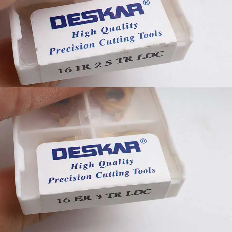 Deskar الموضوع تحول شفرة لأدوات مخرطة باستخدام الحاسب الآلي ، إدراج كربيد ، الأصلي ، 16ER 1.5TR 2.0TR 3.0TR LDA 16IR LDC ، 10 قطعة