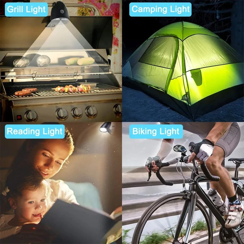 Lampe LED pour Barbecue, Résistante à 360 Degrés, Rotative, pour Camping en Plein Air, Cuisine, Mise à Niveau 10