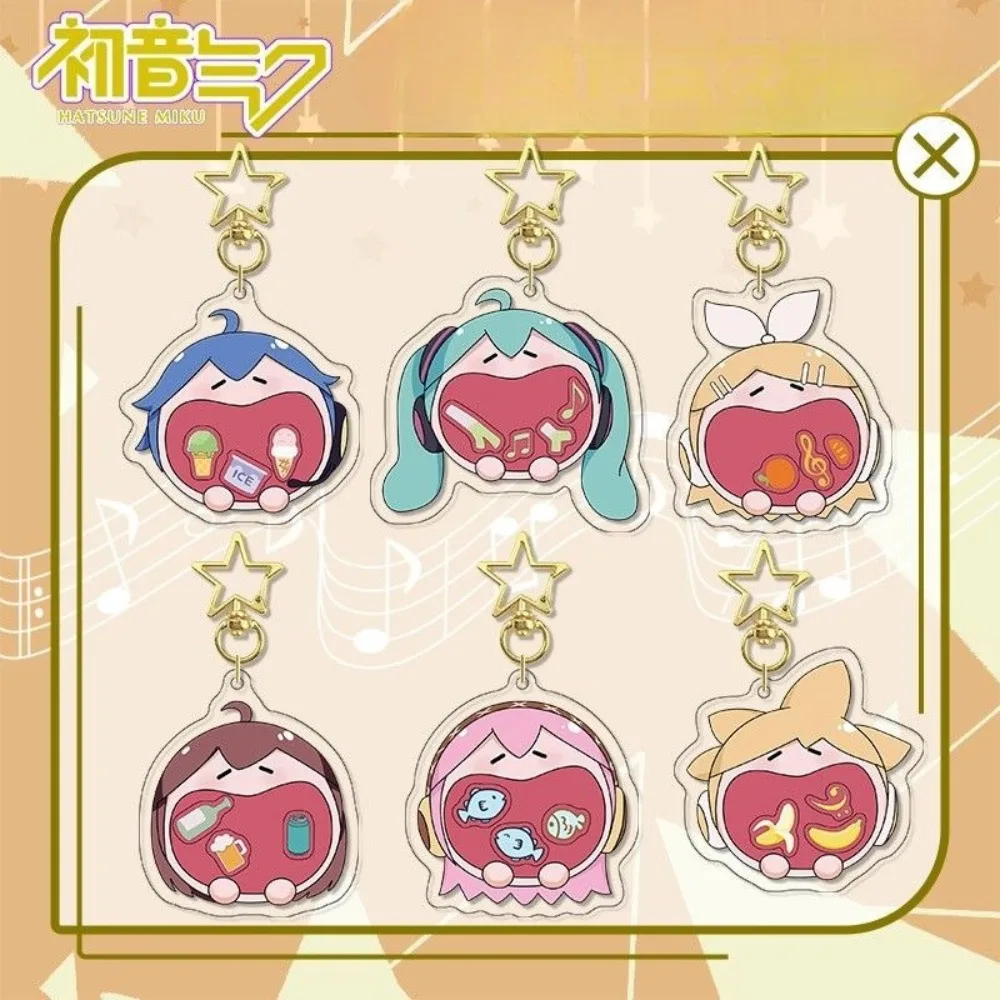 

Piapro Characters Acrylic Key Chain Kagamine Rin Anime Peripheral Cute Cartoon Q-version Acrylic Backpack Pendant