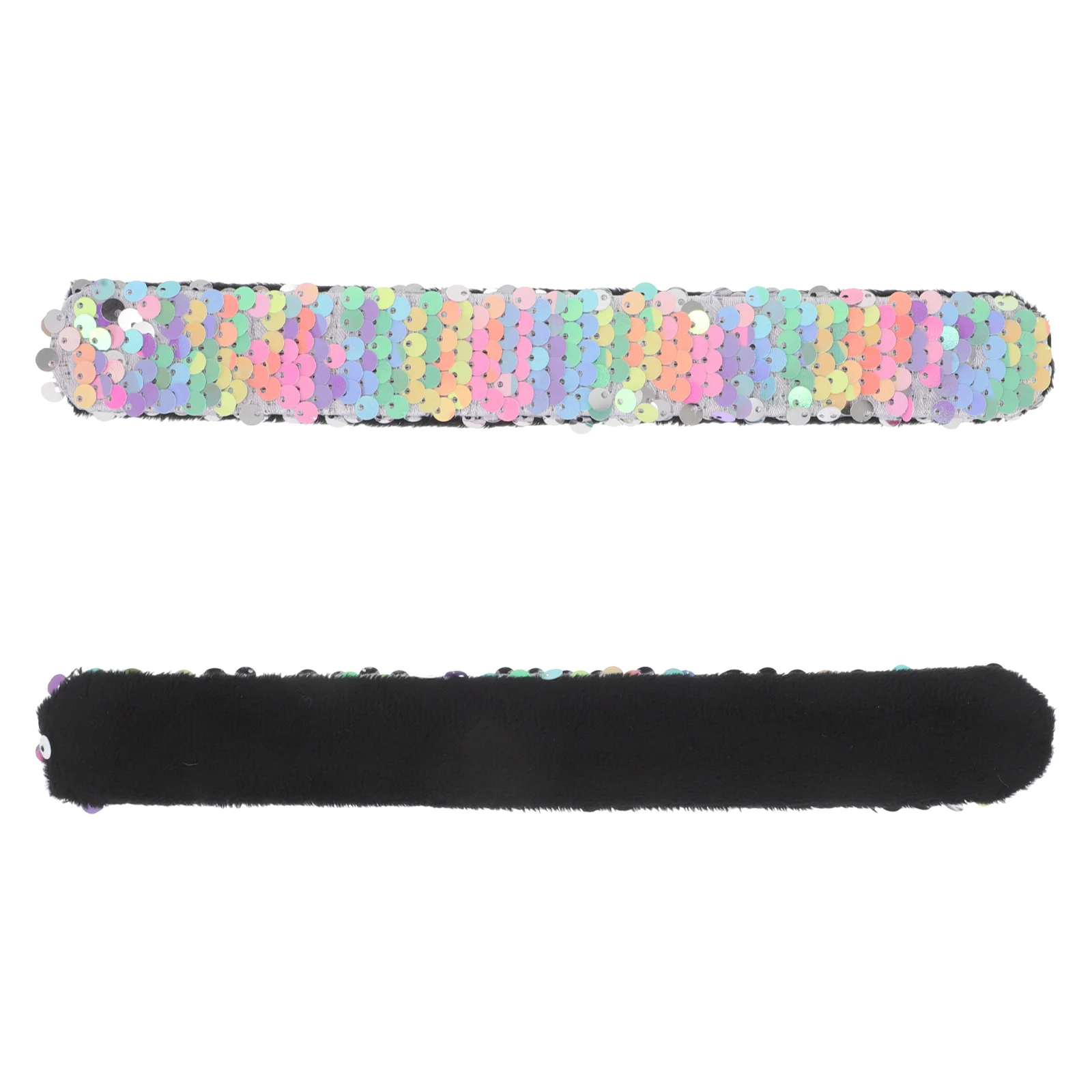 

2pcs Sequin Slap Bracelets For Kids Multi-colored Glitter Wristband Easter Celebrations Summer Slap Bracelets Bulk Party Favors