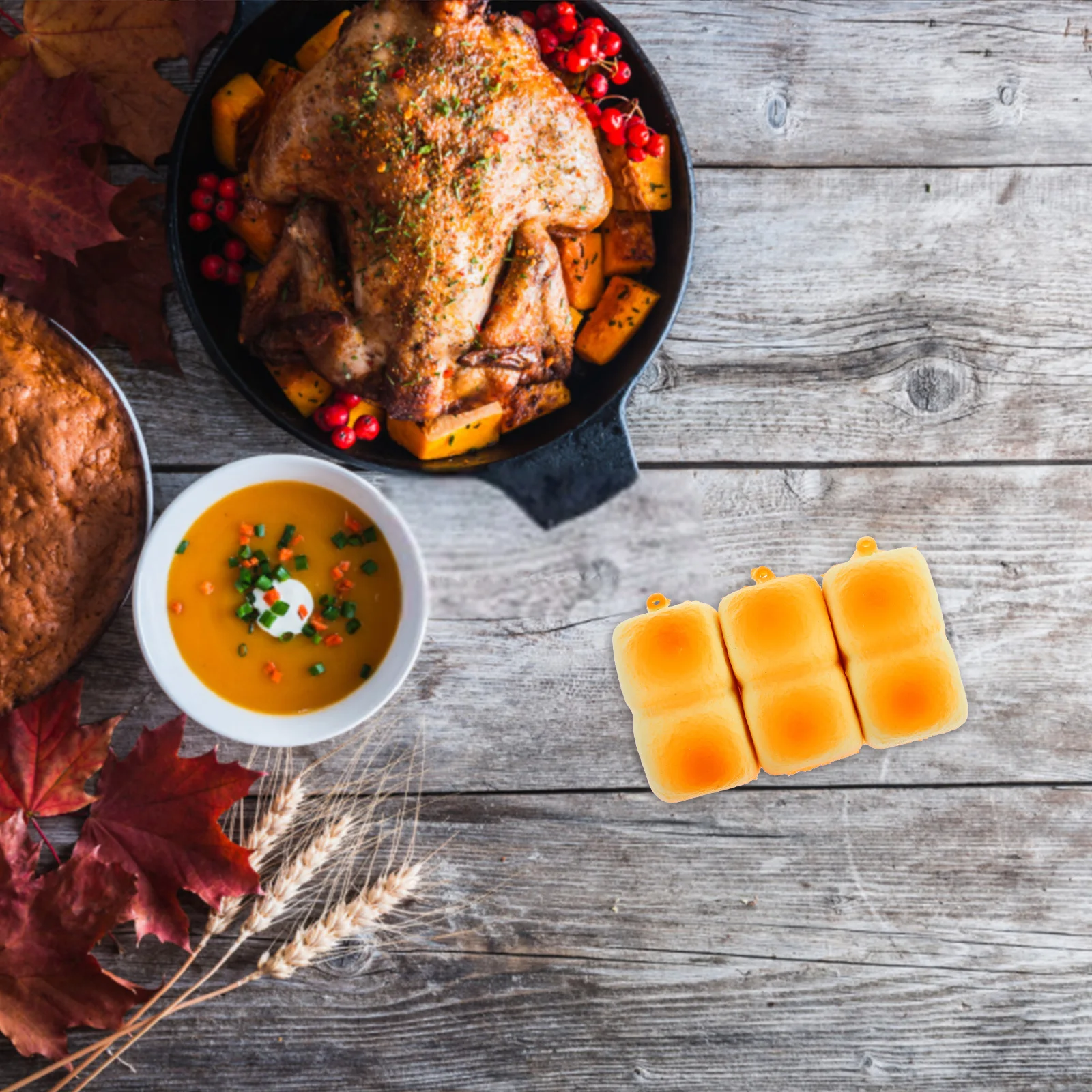 3 قطعة محاكاة الخبز ضغط الضغط الإغاثة اللعب مكتب المنزل الإجهاد الإغاثة الجدة بسط الخبز لعبة الضغط