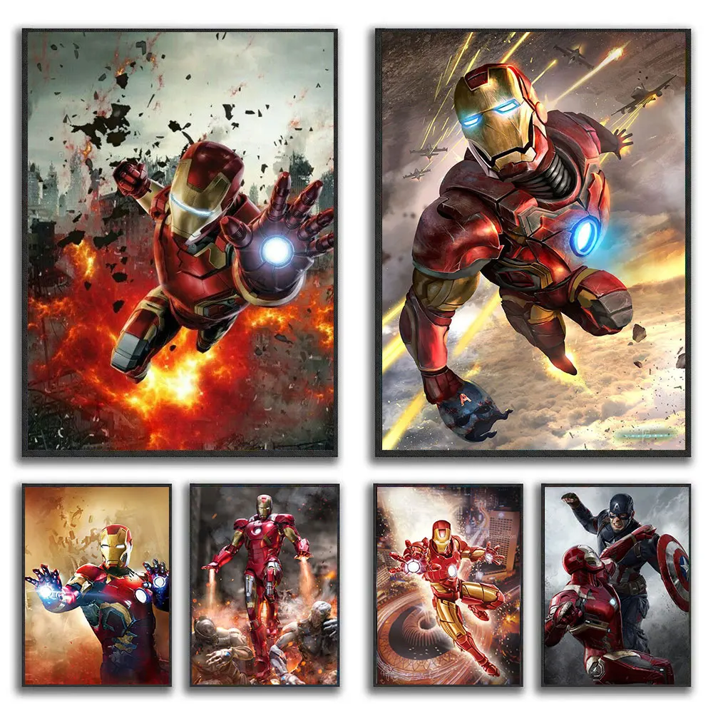 

The Avengers Superhero Iron Man Canvas Art Paintings Movies Poster and Print Wall Art Picture for Living Room Home Decoration