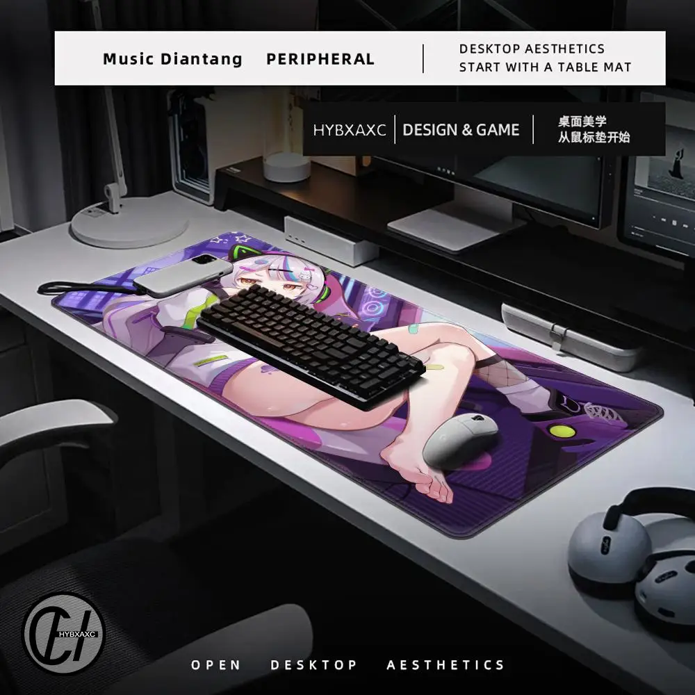 Hololive Murasaki Shion ماوس الوسادة مكتب السجاد ماوس الحصير ألعاب البساط مكتب الملحقات طاولة كمبيوتر منصات الكمبيوتر السجاد HD ماوس الوسادة