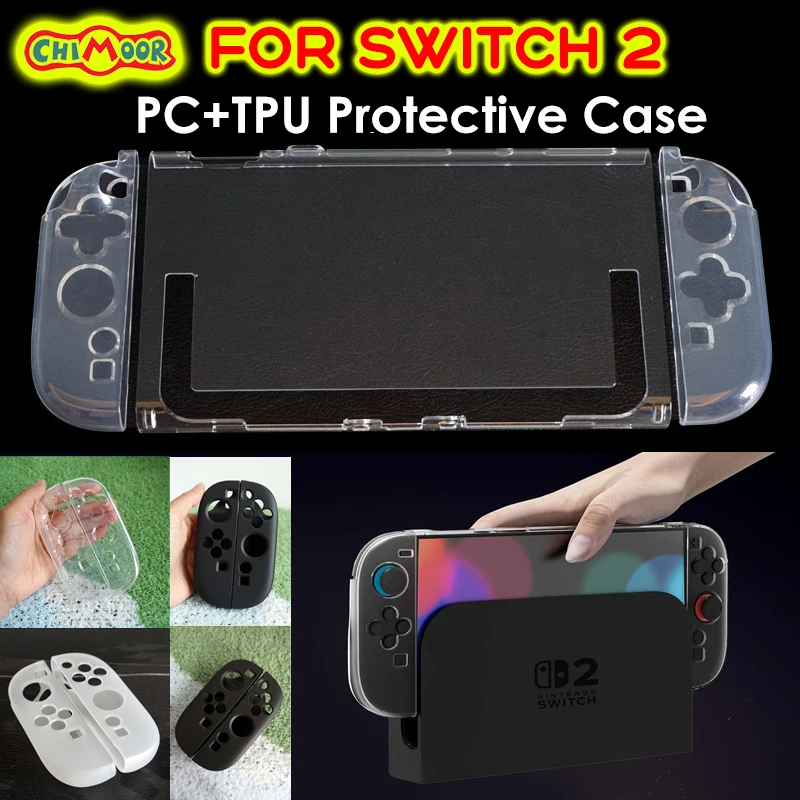 Premium Dockable Case for Switch 2 – Slim PC Shell + Soft TPU Joy-Con Case, Shockproof & Scratch-Resistant for NS 2 Case