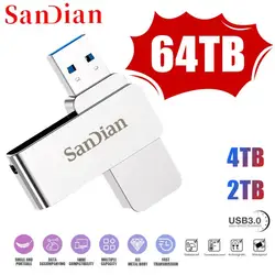 64TB USB Flash Drive Metal USB 3.0 High-Speed Pen Drive 16TB 2TB 1TB Wodoodporny pendrive USB Type-C do komputerów stacjonarnych