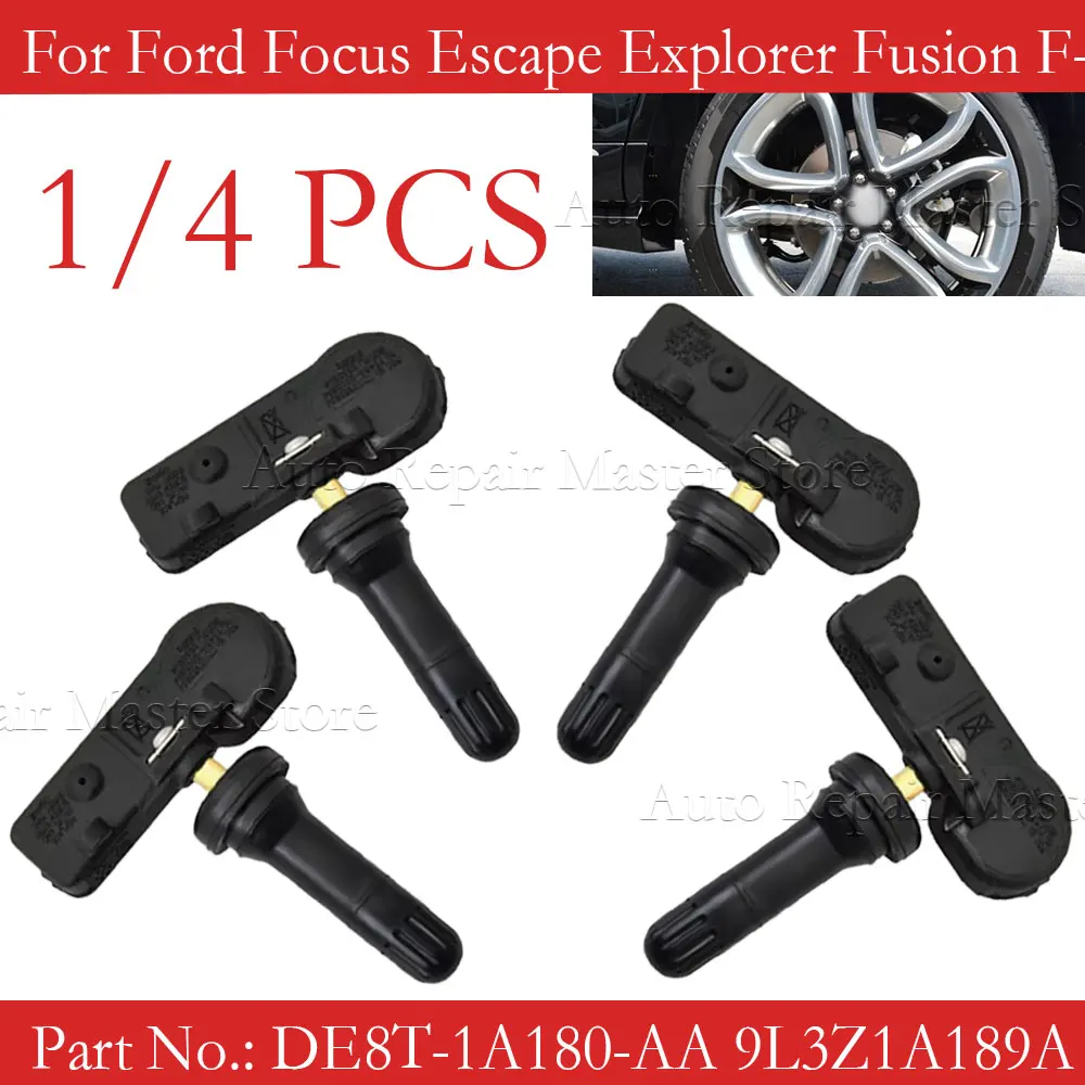 1/4PCS DE8T-1A180-AA TPMS Sensor For Ford Focus Escape Explorer Fusion F-150 Flex Edge Lincoln Navigator MKC MKX MKS Mercury