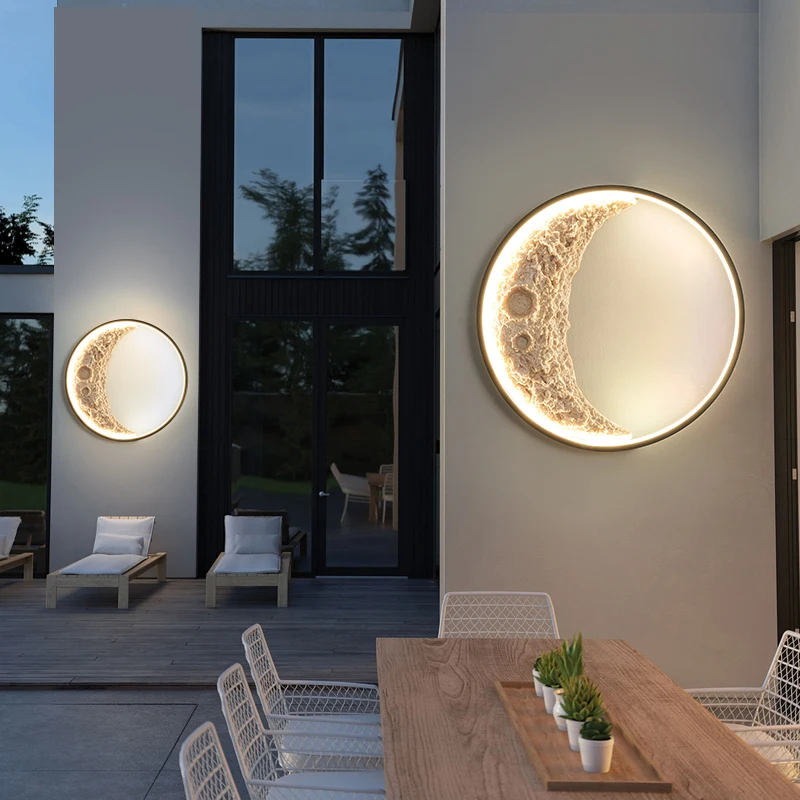 Modern Led Moon Wall Lamp Creative Corridor Mural Wall Accessories Lighting Living Room Bedroom Background Decorative Lamp