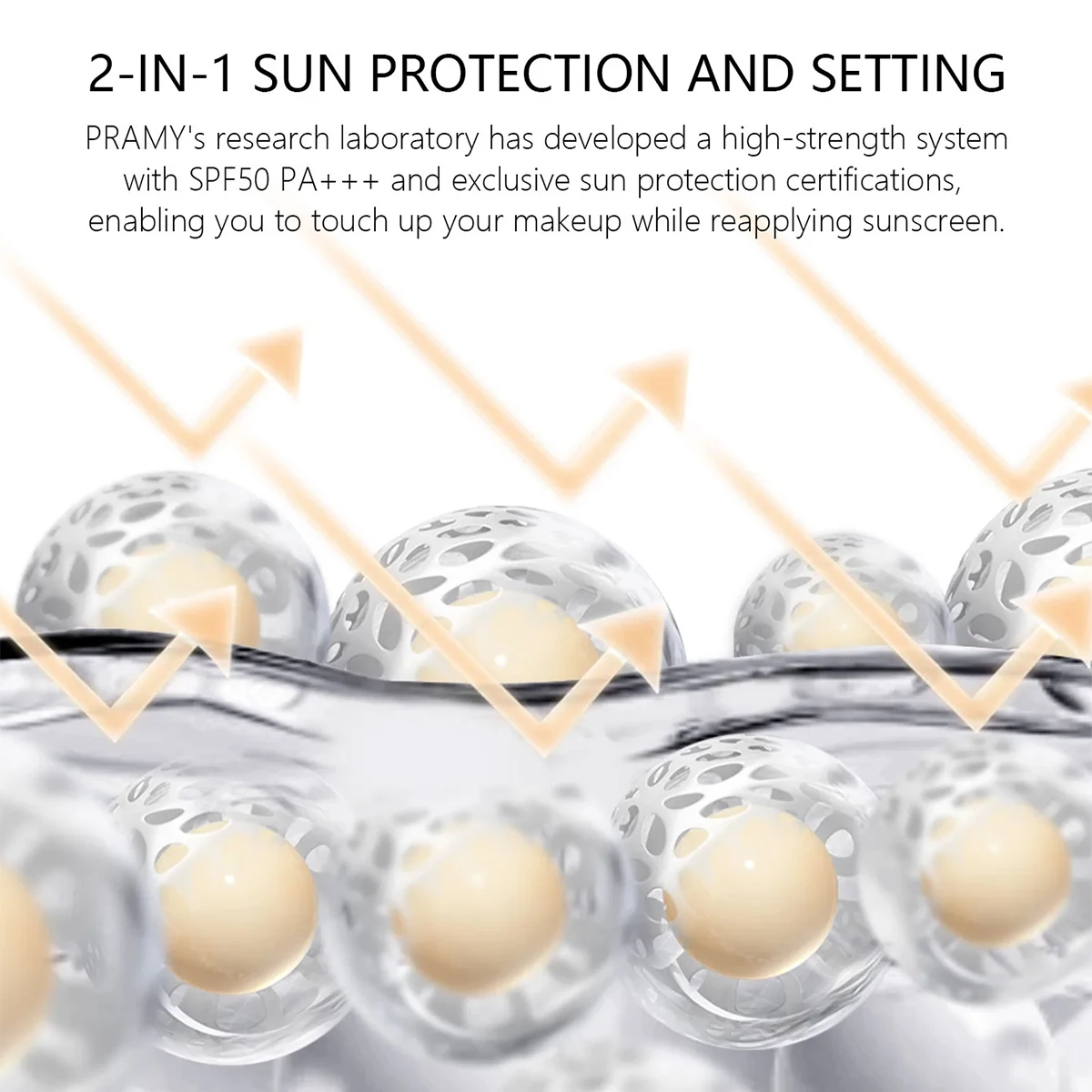 PRAMY Sunscreen Pressed Powder,Fine Powder Texture,Lightweight & Non-Cakey,Soft-Focus Blurring,Oil Control & Makeup Setting