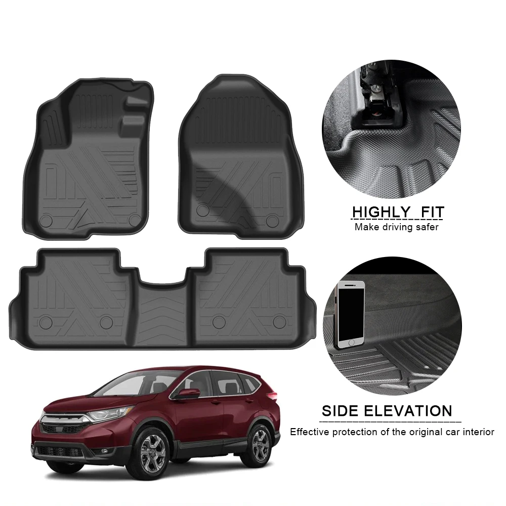 TPE Car Floor Mats for Honda CR-V 2017 -2019 2020 2021 2022 Waterproof Protective Rubber Car Pad Liner Auto Interior Accessories