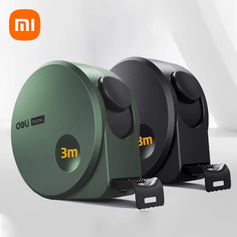 xiaomi deli fita metrica de aco preto ferramenta de medida espessada resistente a queda resistente ao desgaste portatil m 5m 01