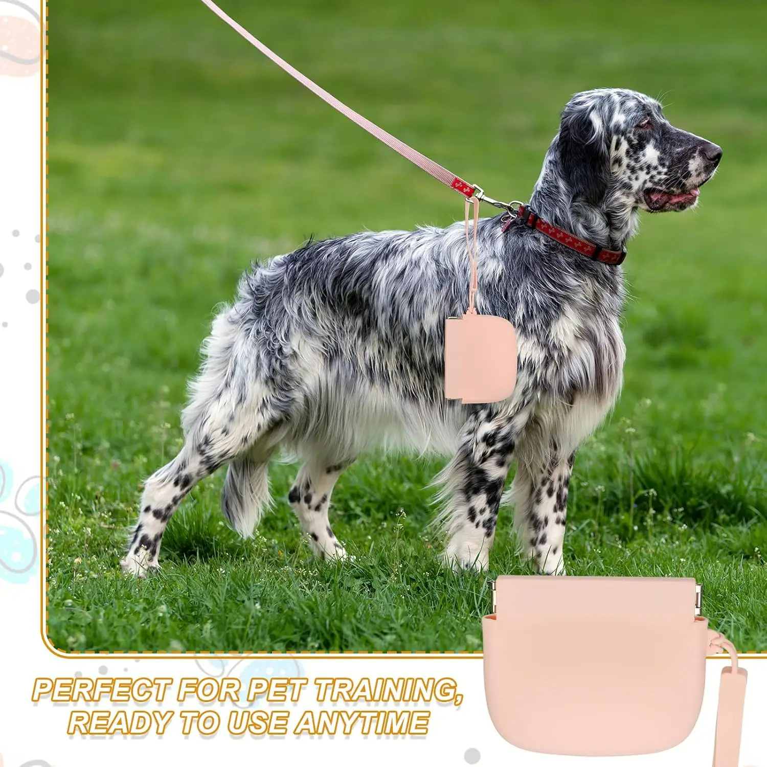 Bolsa de Silicona con Cierre Automático para Premios de Perros y Cachorros, Bolsa de Entrenamiento Pequeña Resistente al Agua