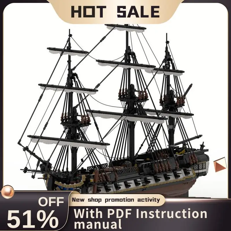 

New 5433Pcs Moc European Medieval Pirates Series Uss Enterprise Warship Creative Ideas Imperial Flagship Toy Gift Building Block