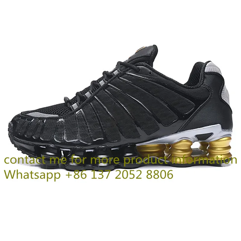 Hot Max Shox TL 1308 Column Men's Black Gold comfortable Cushion Outdoor Sports Running Shoes Size 40-45