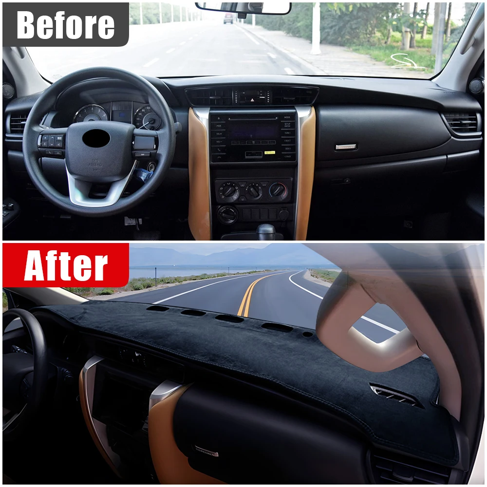 For Toyota Fortuner 2015 2016 2017 2018 2019 2020 2021 2022 2023 Car Dashboard Cover Instrument Panel Non-slip Pad Accessories 6