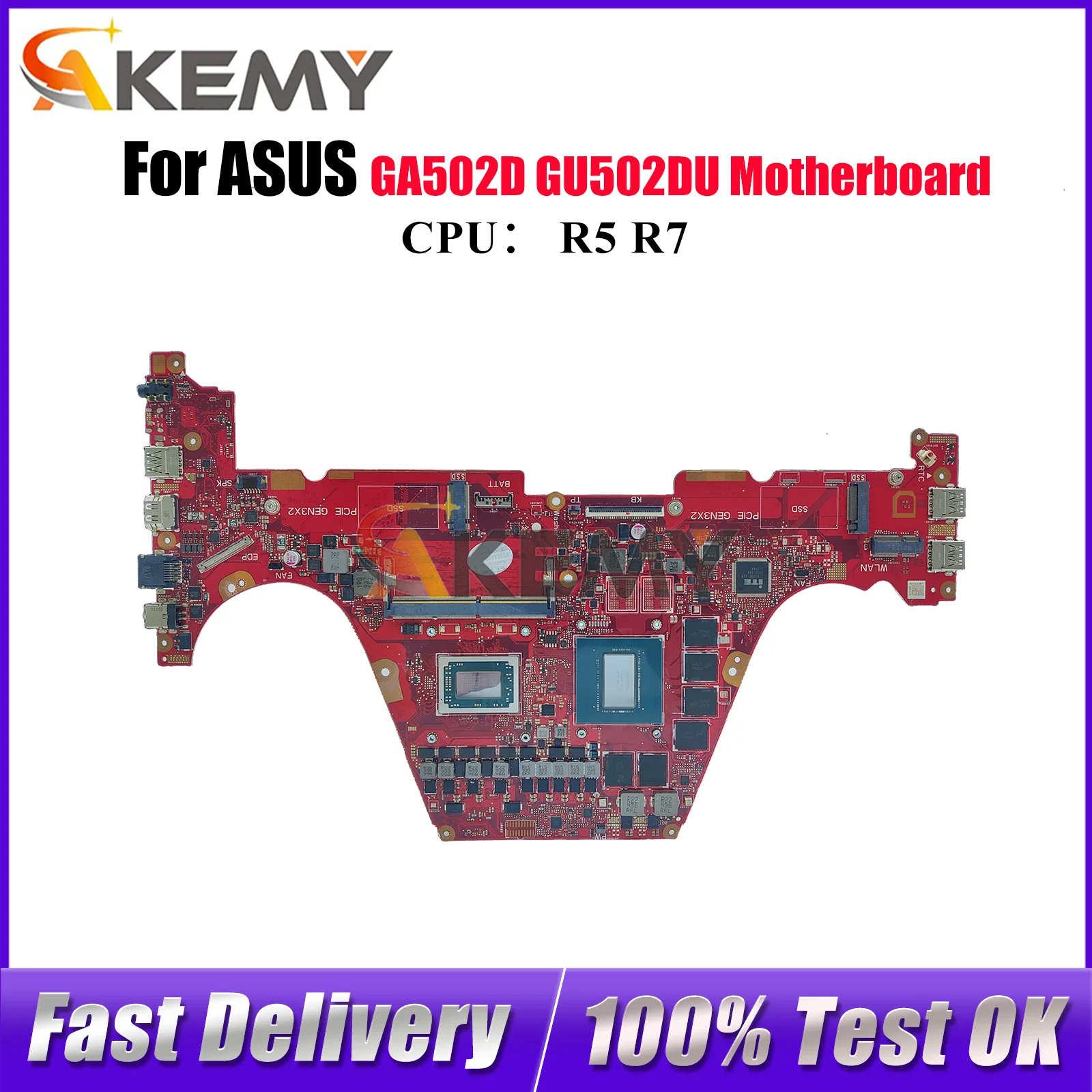 

GU502DU Laptop Motherboard For ASUS ROG Zephyrus M15 GA502D GU502D GU502DU Notebook Mainboard With R5 R7 CPU 100% tests OK stk
