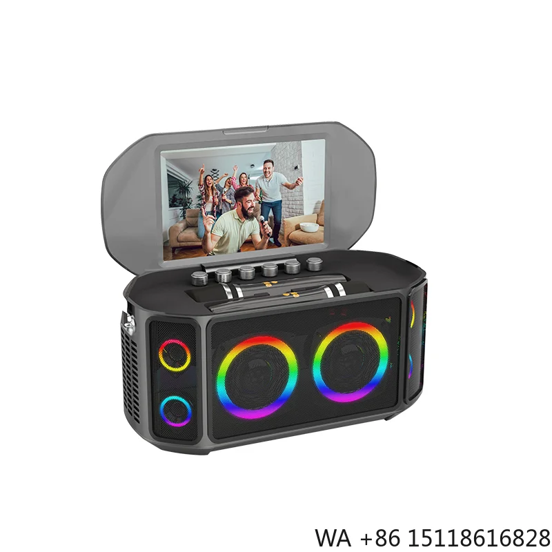 All-in-one Ktv Touch Screen Wireless Smart Party Blue Tooth Android System Powerful Machine Karaoke Players Speaker With Mic