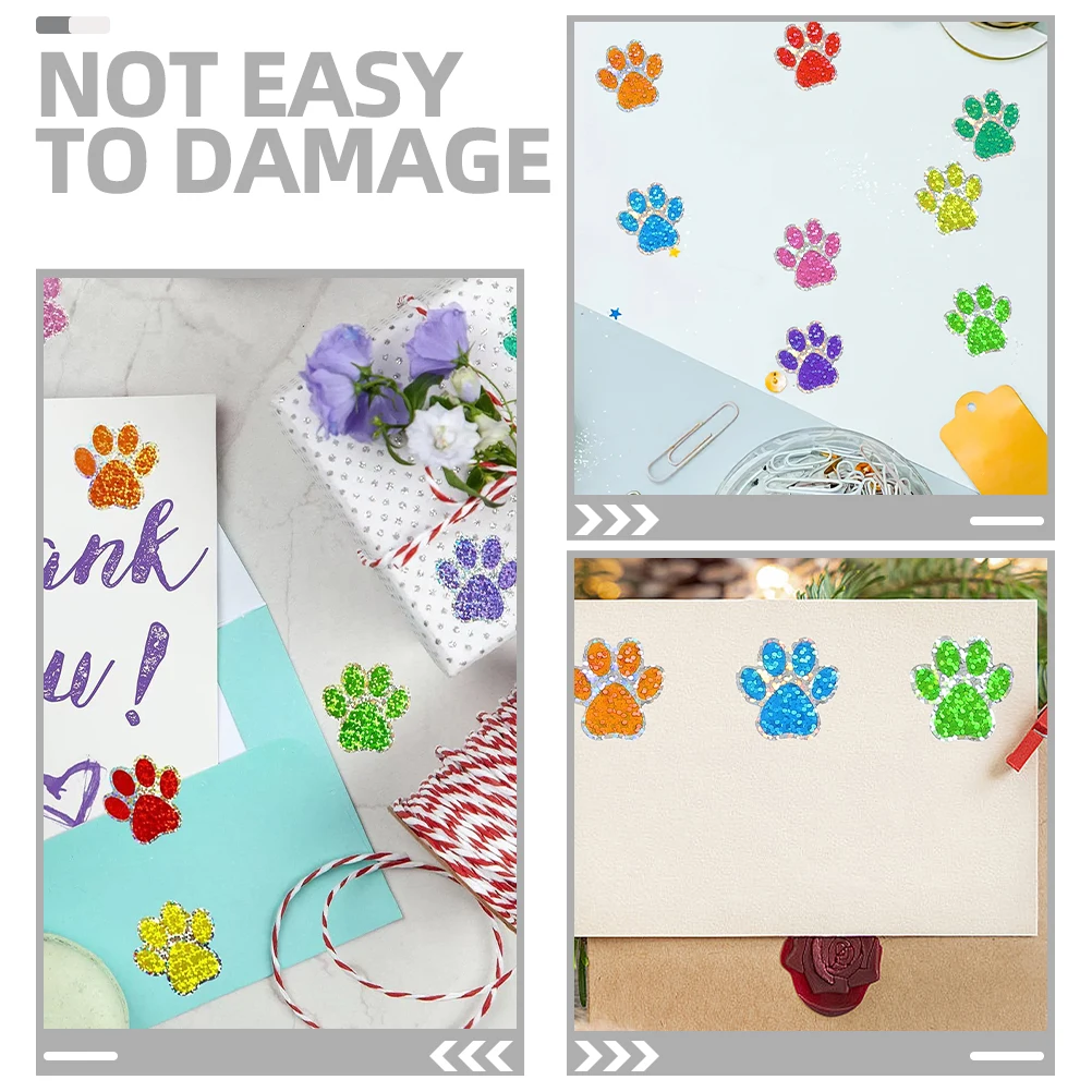 

Adorable Dog Paw Print Stickers 2 Rolls Waterproof Decals For Bedroom Bathroom Decor Pet Dog Wall Art Easy Remove