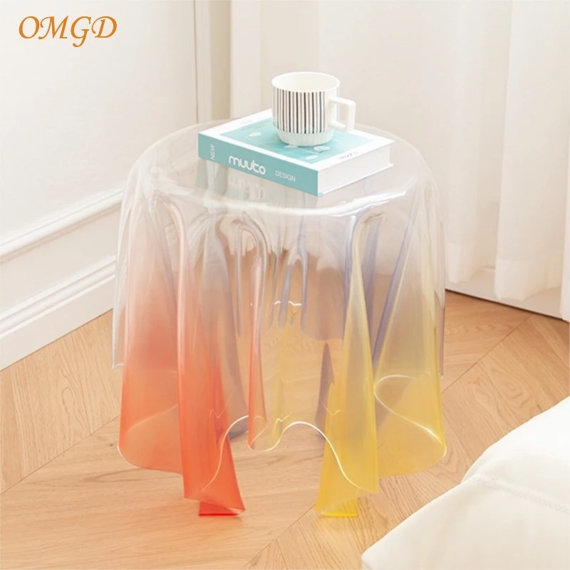 OMGD Floating Corner Table Magic Coffee Table Scandinavian Acrylic Small Table Transparent Small Round Table Design Sense News