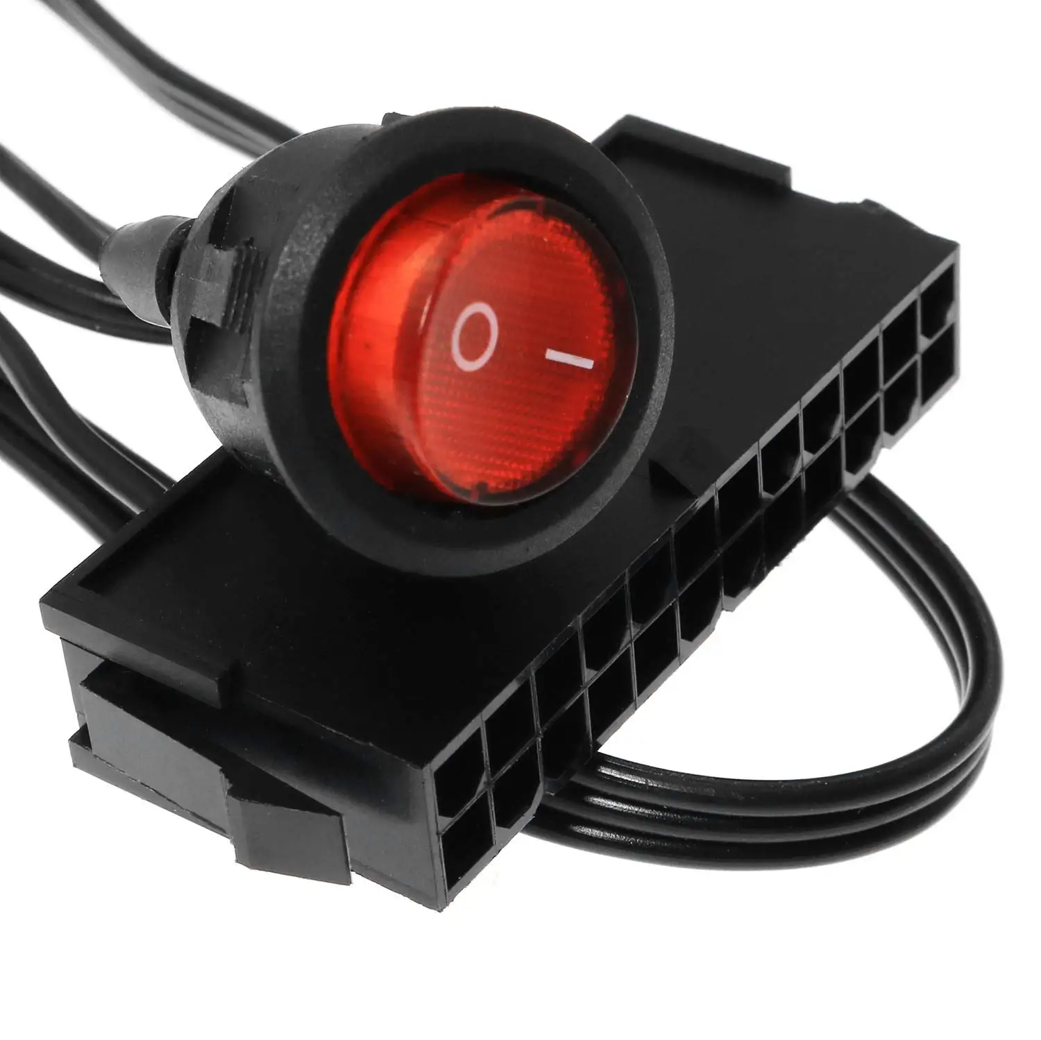 54cm Cable Copper Tin Wire 24-Pin Female ATX PSU PC Power Supply Starter Tester Start Up Jumper with ON/OFF Switch image 3