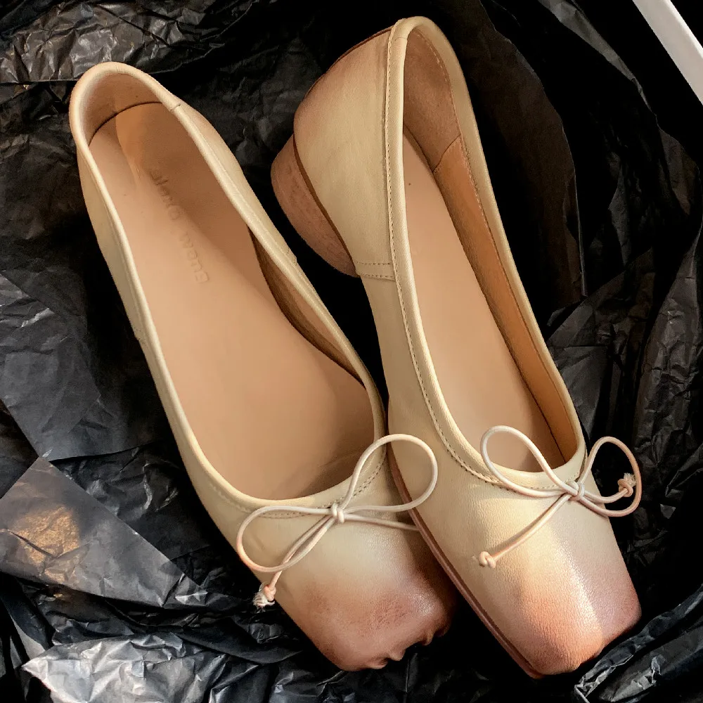 

Балетки женские плиссированные из натуральной кожи, блестящие мягкие удобные, обувь на плоской подошве, всесезонные