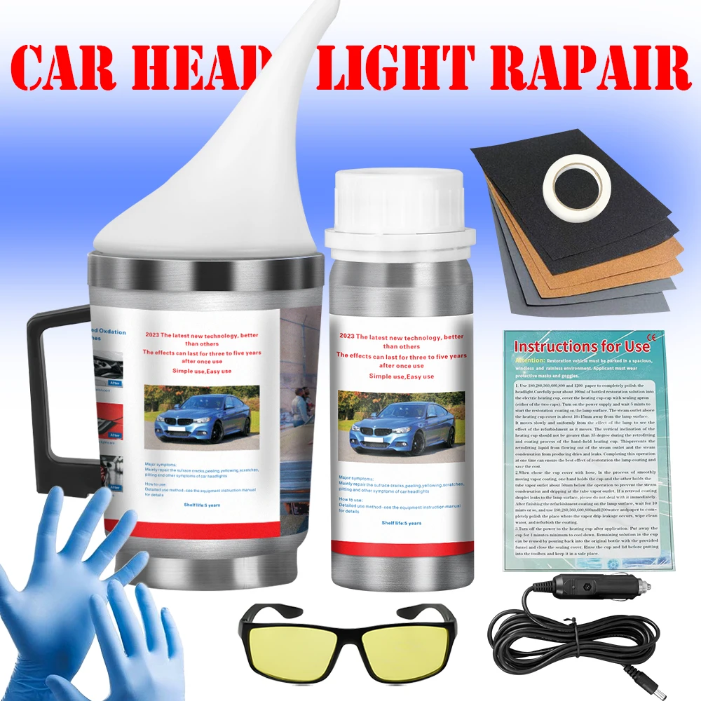 

800ml Car Headlight Restoration Polish Kit Polish Car Headlights Liquid Polymer Faros Car Headlight Polishing Repair Kit