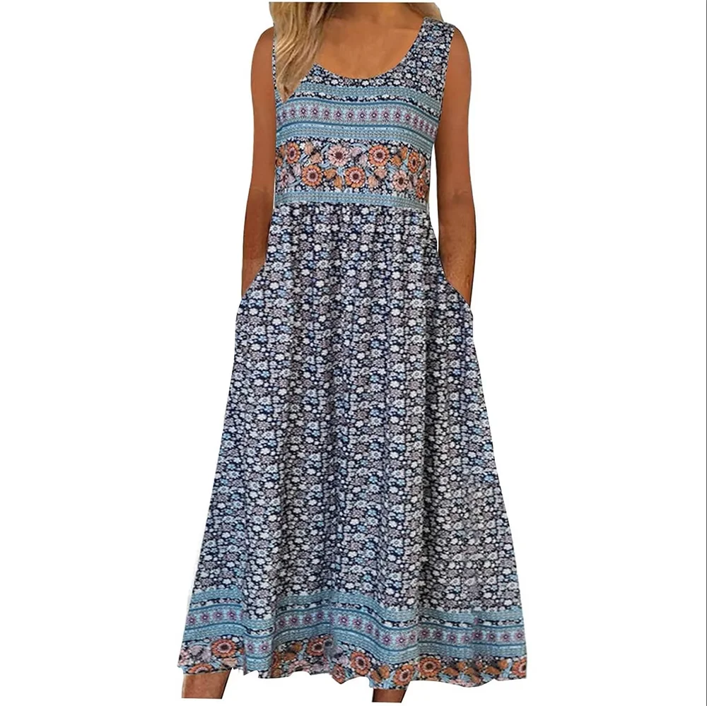 Europe and the United States 2024 spring/summer new print sleeveless pullover dress women's casual dress - Image 2