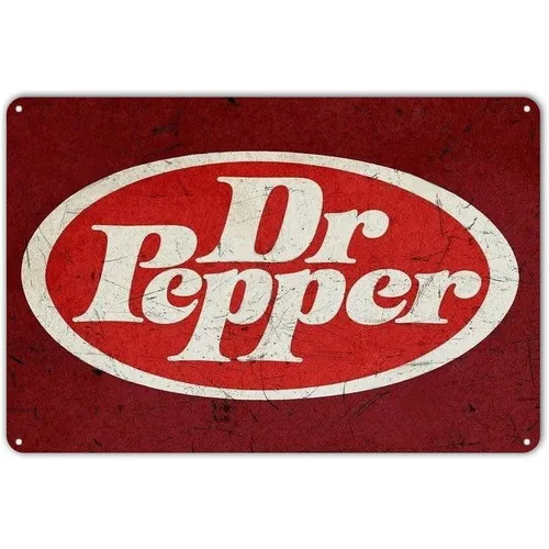 Dr. Pepper-letrero de estaño con logotipo Retro para pared, decoración de bebidas Retro, Metal nostálgico