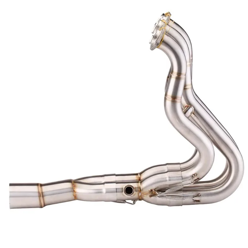 Sistem Knalpot Motor Lengkap untuk ZX6R 2009-2020 Zx-6r 636 Modifikasi Pipa Penghubung Depan Tengah Bahan Stainless Steel