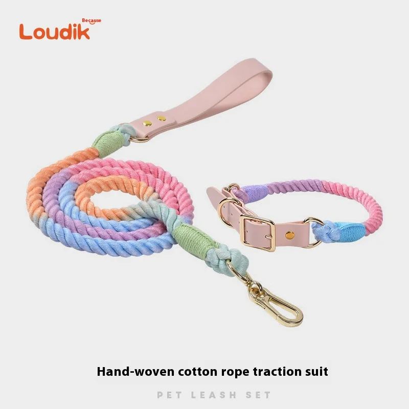 

Loudik Macaron Pet Collar & Leash Set, Multifunctional High Quality Heavy Duty Strong Dog Leash, Beautiful Snap Pet Accessories