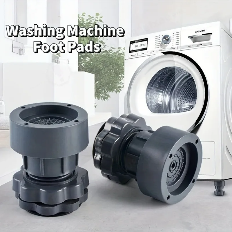 Washing Machine Support Feet, Adjustable Height, Heavy Duty Anti Slip, Universal Riser Pad For Drum & Wave Wheel Washer