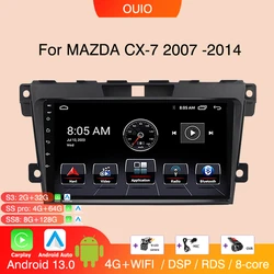 Android 13 radio For MAZDA CX-7 cx7 cx 7 2007-2014 Car stereo Multimedia Video Player carplay Auto GPS Navigation 2din no dvd