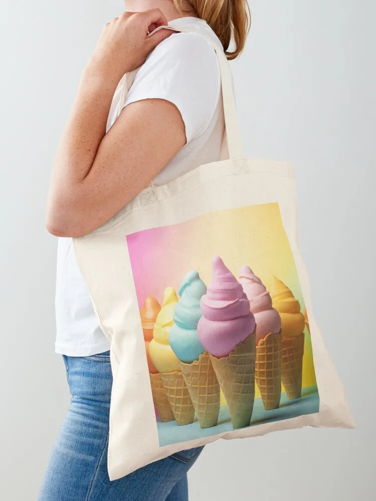 

Icindra - Ice cream time, most beautiful time (8/8) Tote Bag Women's shopper Women's handbag bag for beach Lady bags