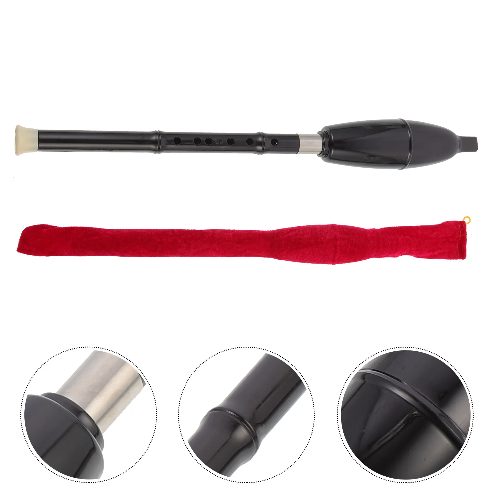 

1 set Resin Bawu Musical Instrument Lightweight Portable Storage Bag Vertical Blow Wind Flute Resin Bawu Traditional
