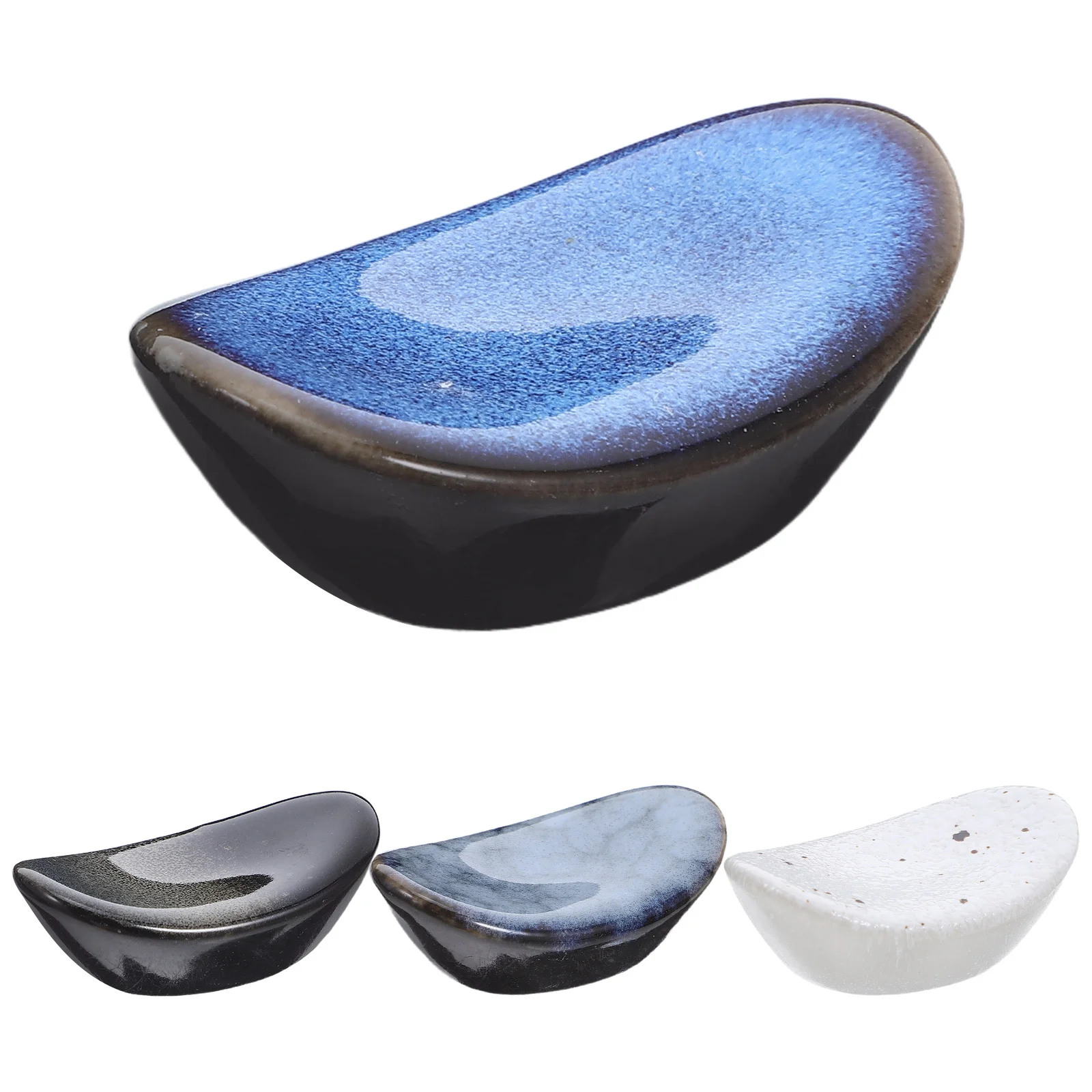 

4 Pcs Ceramic Spoon Rack Chopsticks Stand Porcelain Rest Holder Japanese Holders Tableware