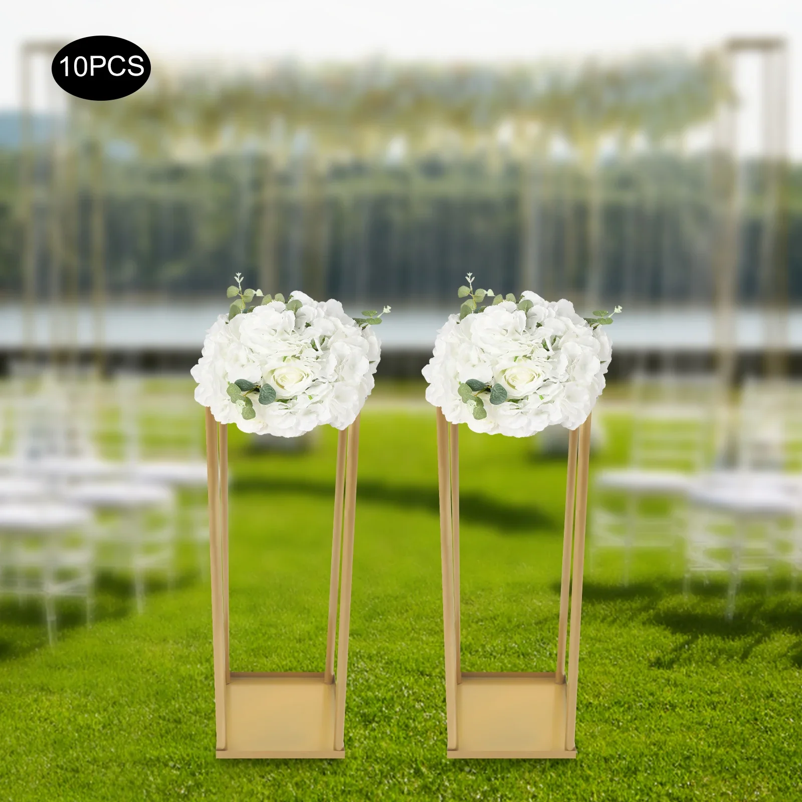 

10-Piece Artificial Flower Ball Set, Eco-friendly Silk Cloth with Realistic Leaves and Colorful Blooms for Long-lasting Indoor