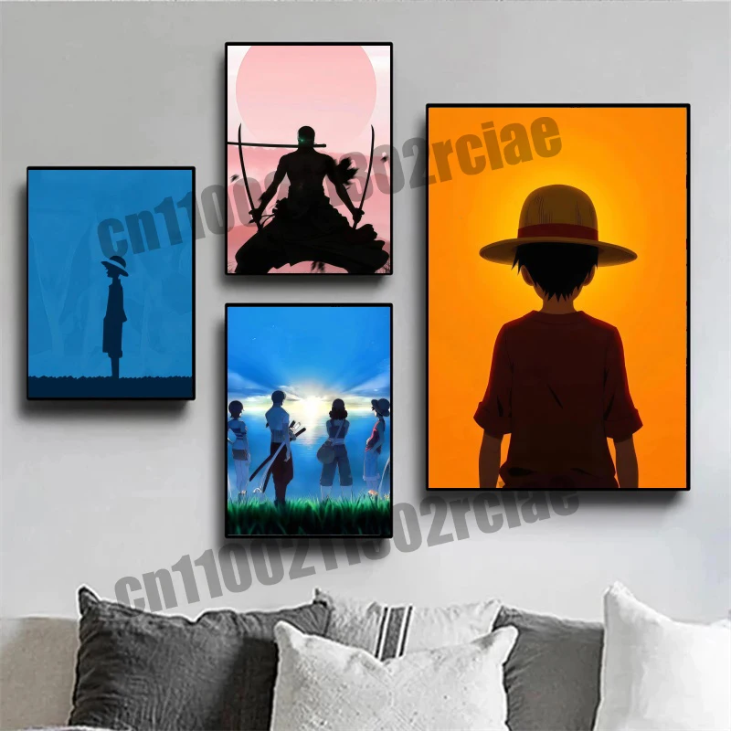 

Japanese Anime Childhood One Piece, Luffy, Super Cool Style Poster Canvas Painting Suitable for Living Room Decoration Gifts