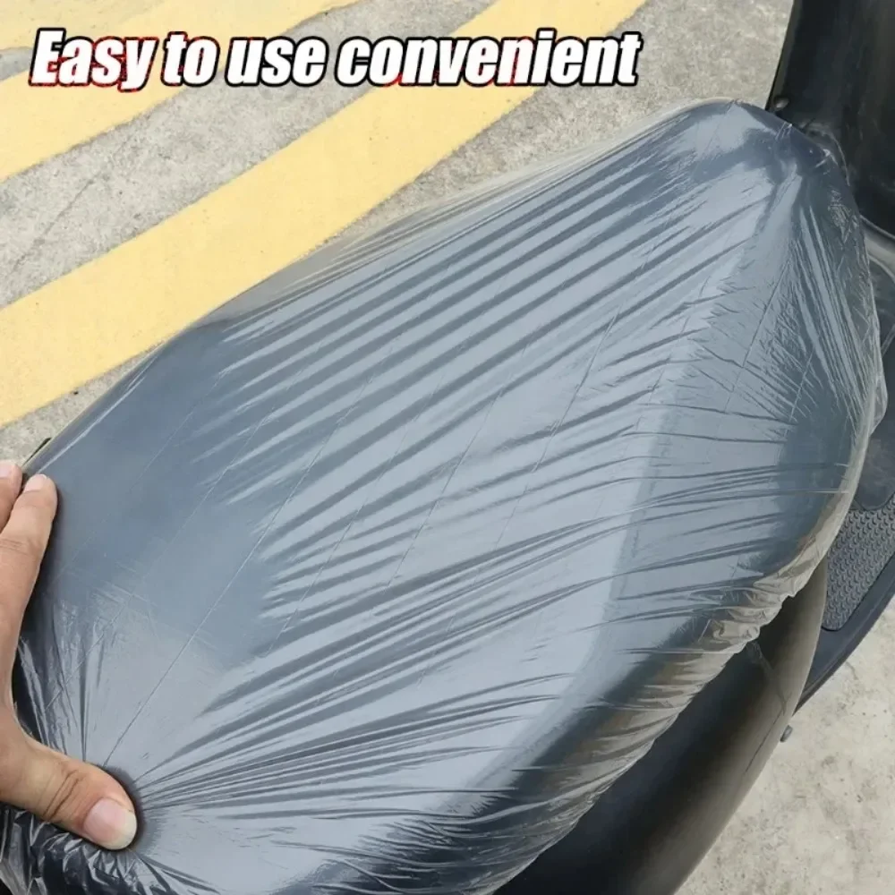 1/10Pcs Motorcycle Disposable Seat Cover Electric Vehicle Bike Rainproof  Seat Cushion Transparent Plastic Protective Cover