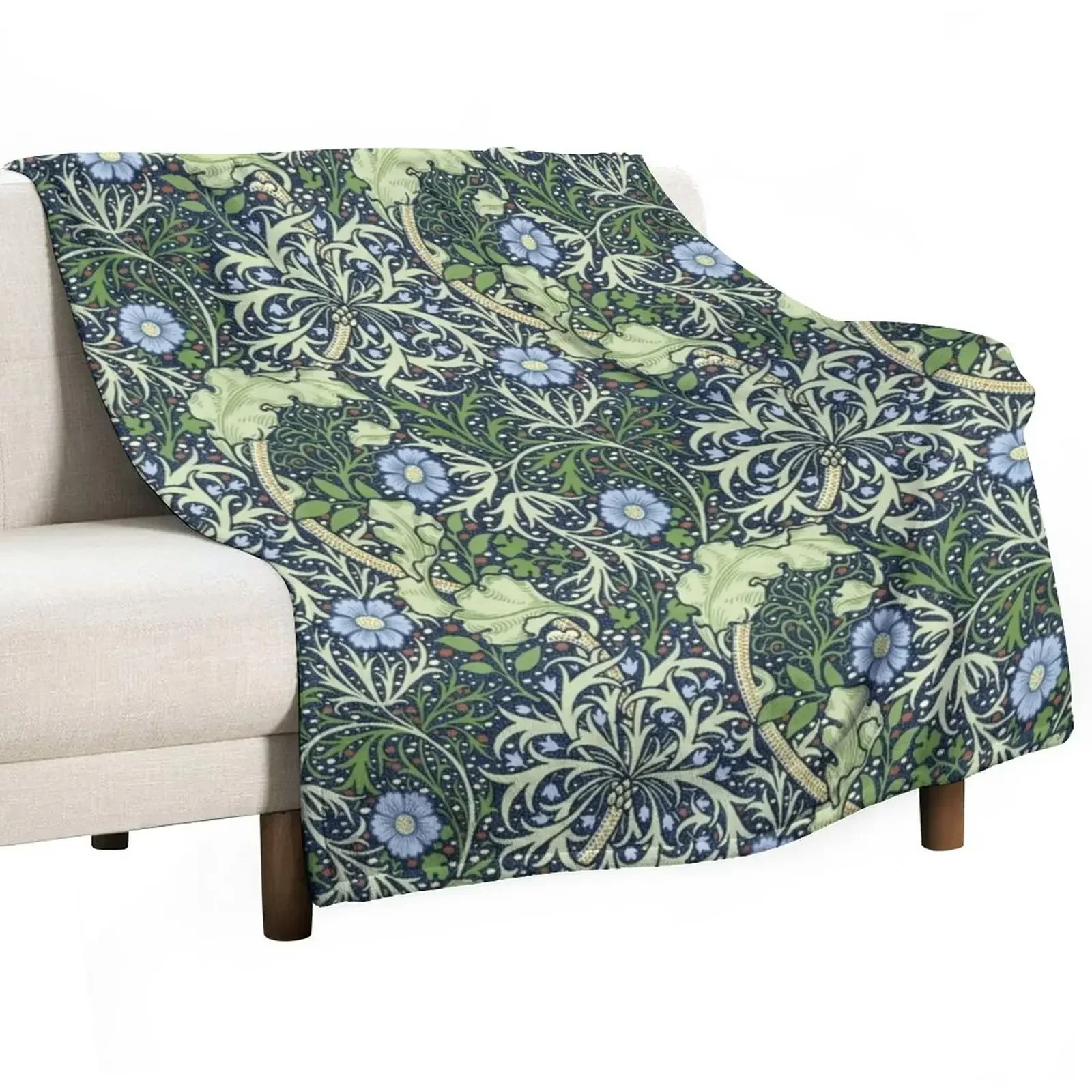 Seaweed by John Henry Dearle for William Morris Throw Blanket Blankets For Bed Custom Hairys Bed linens Blankets