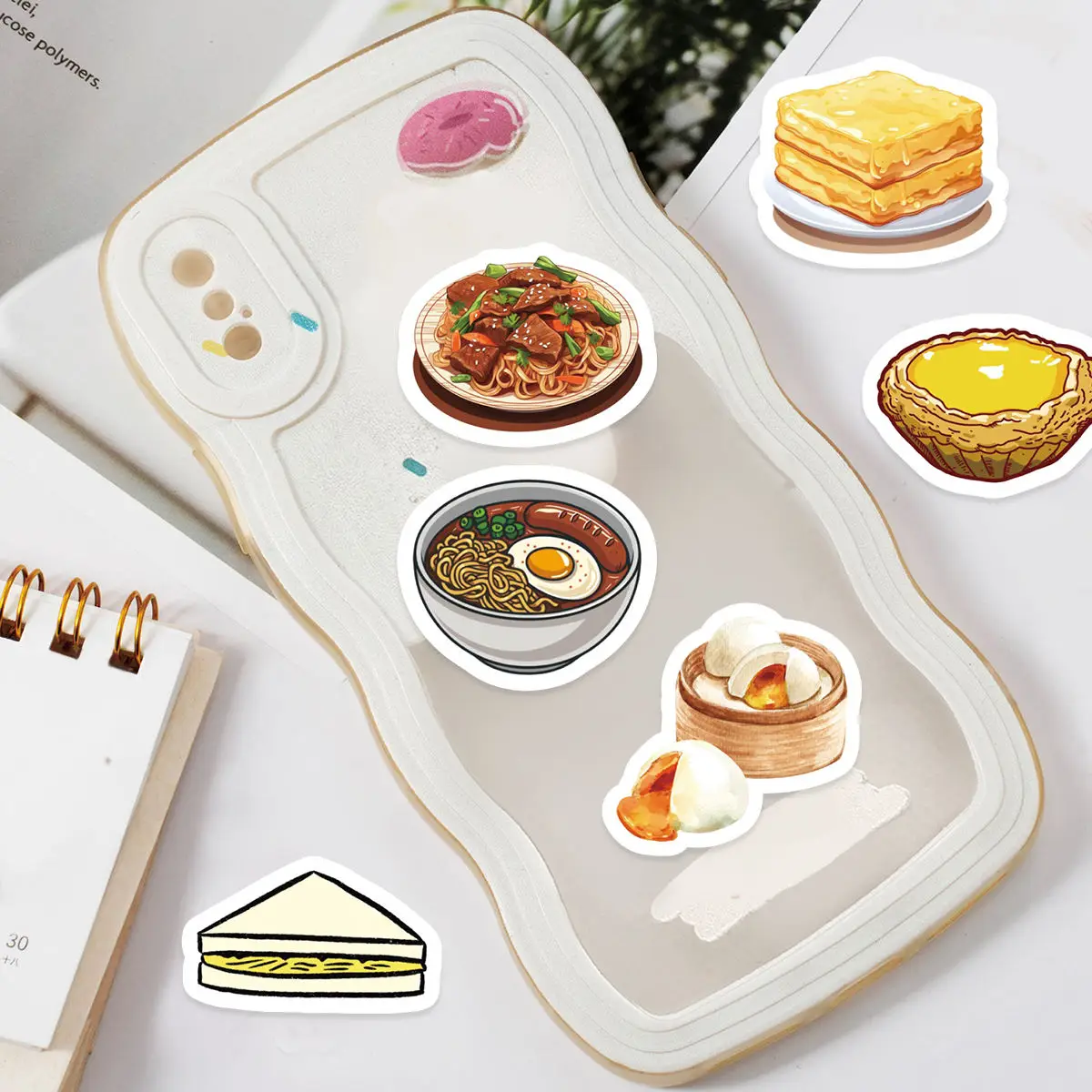 46pcs Rich and Creative Collage of Hong Kong Style Breakfast and Tea Snack Patterns  DIY Stationery,Gift,Decoration Stickers