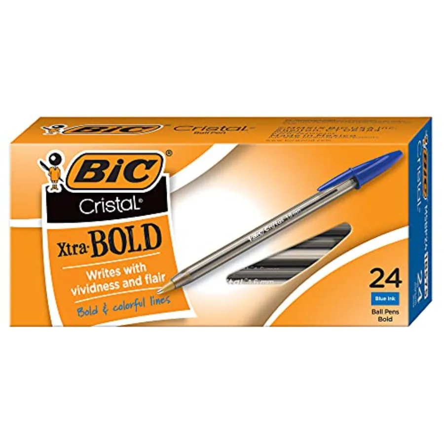 

Cristal Xtra Bold Ballpoint Pen, Bold Point 1.6mm For Vivid And Dramatic Lines, Blue, 24-Count (Pack of 18, 432 Count Total)