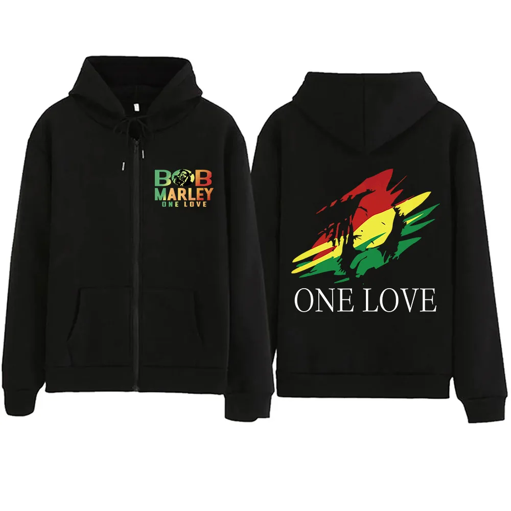 Sudadera con capucha y cremallera de Bob Marley Tour, Jersey Harajuku, Tops, 2024