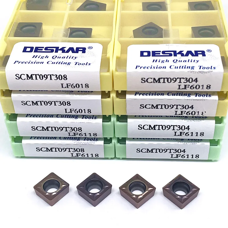 DESKAR SCMT09T304 SCMT09T308 LF6018 LF6118 CNC Lathe Cutter Cutting Carbide Inserts SCMT Turning Tools For Stainless Steel