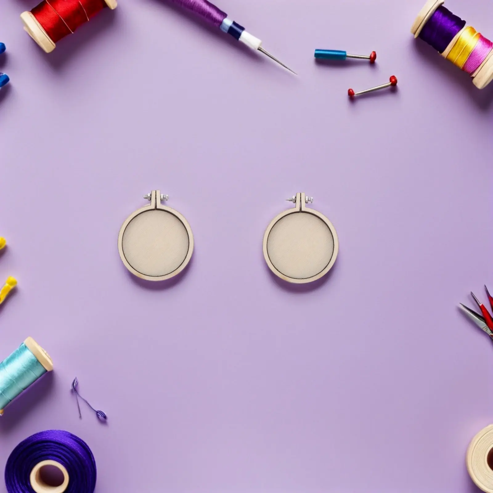 

Mini Embroidery Hoop DIY Pendant Crafts Ring Small Circle Hand Sewing Hoops Cross Stitch Shape Pendants