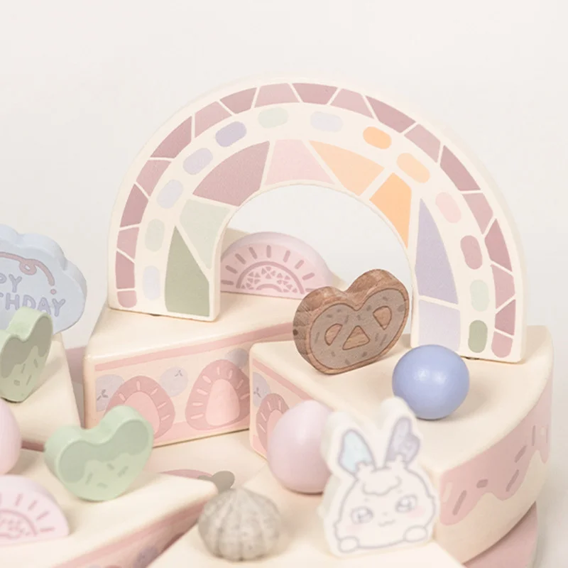 Crianças de madeira bolo de aniversário fingir jogar jogo montessori brinquedos educativos imitação bolo corte conjunto ins estilo cozinha jogar