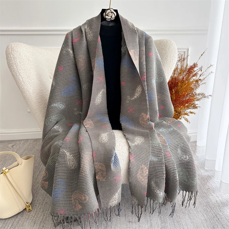 

Luxury Paisley Pattern Cashmere Scarf for Women Warm Thicken Shawl Wrap Pashmina Blanket Lady Bufanda Echarpe Poncho Stole