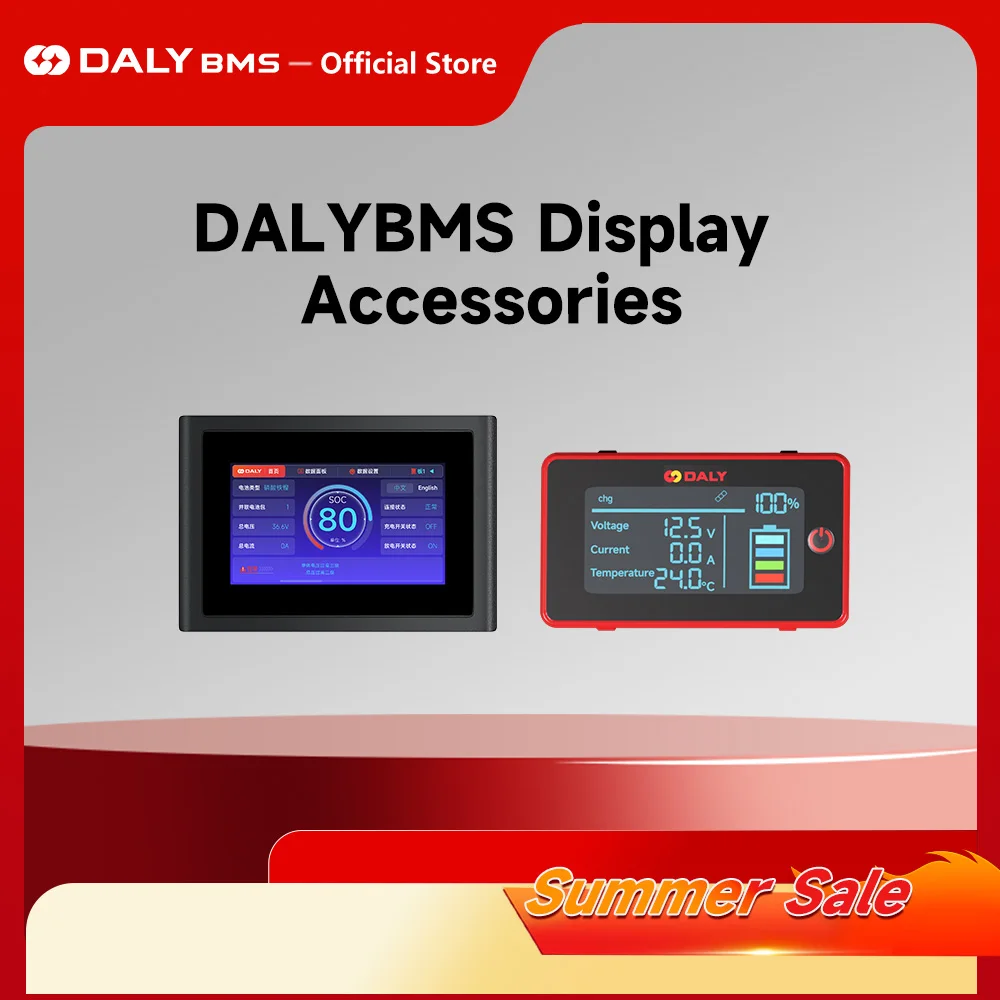 Daly BMS Accessories 3.0in LCD Screen Cable 4.3in Touch Display UART RS485 for DalyBMS Red Blue BMS New Version